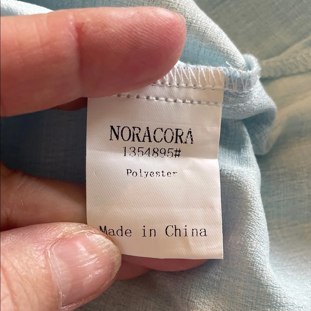 💥NWOT💥NORACORA Light Blue Tie-Dye V-Neck Bell Sleeve Dress Size XL